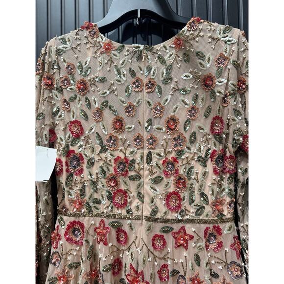 MAC DUGGAL Beige Embellished High Neck Long Sleev
Gown - Picture 9 of 10